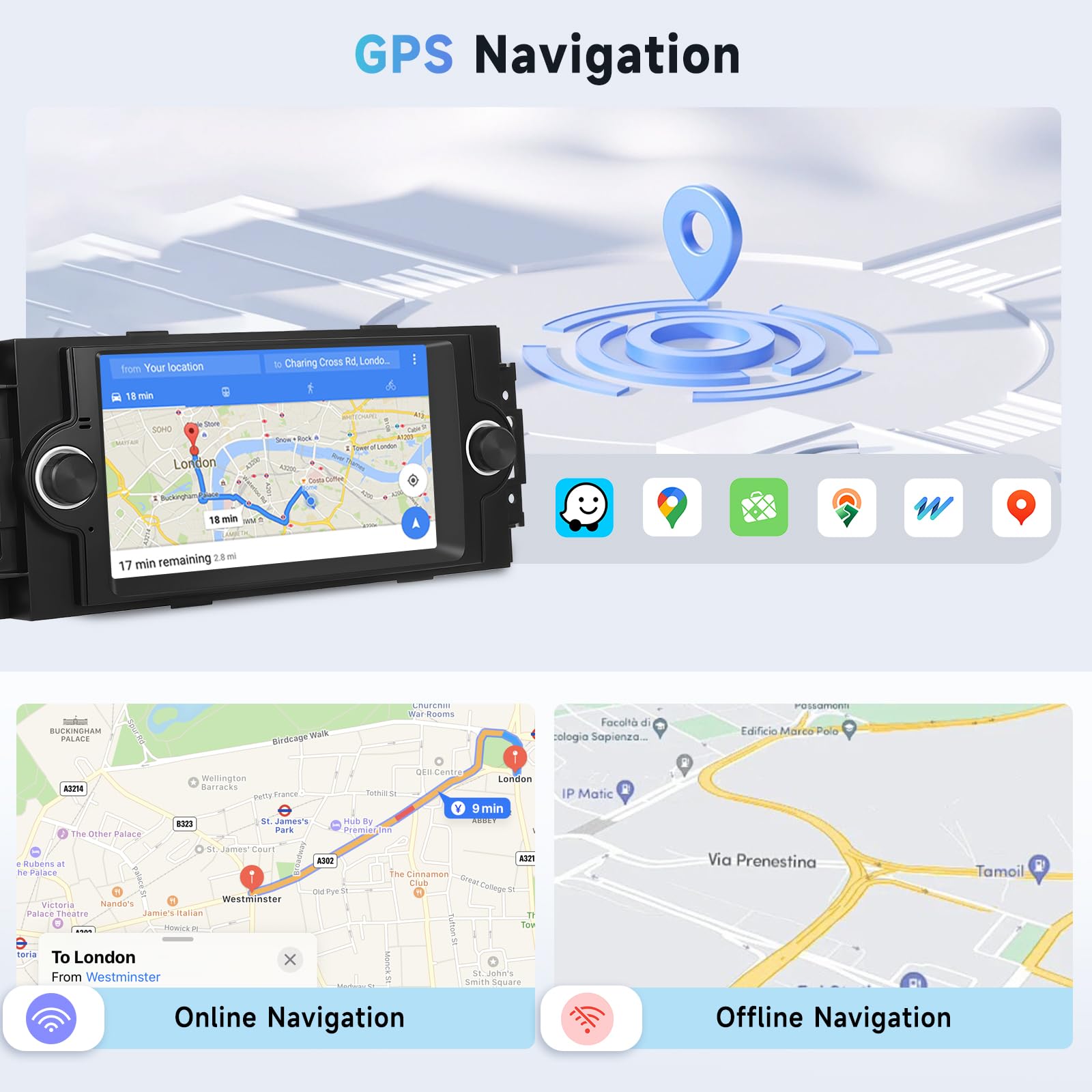 ?8Core 4+64G?For Dodge Ram 1500/2500/3500 (06-08),Dodge Durango (05-2008),Chrysler 300 Touring/300C/300M (05-07),Jeep Grand Cher